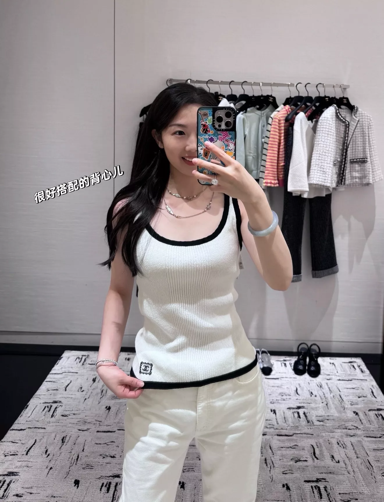 샤넬 페더 크리스탈 장식 롱 체인 목걸이 상세 이미지 22