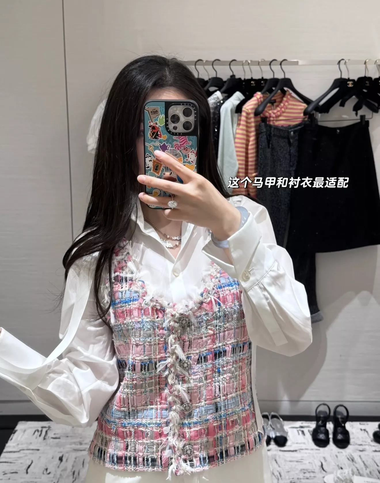 샤넬 페더 크리스탈 장식 롱 체인 목걸이 상세 이미지 10