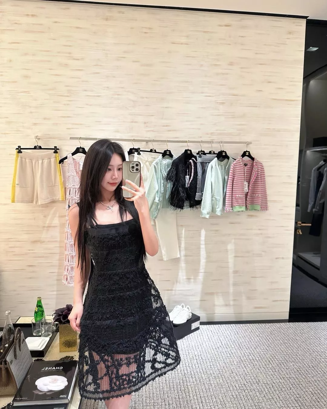 샤넬 진주 장식 더블 C 버드 모티브 목걸이 상세 이미지 14
