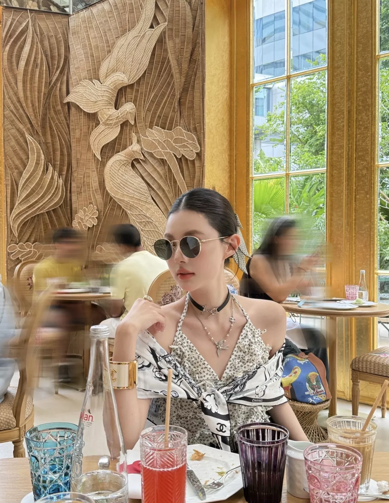 샤넬 진주 장식 더블 C 버드 모티브 목걸이 상세 이미지 23