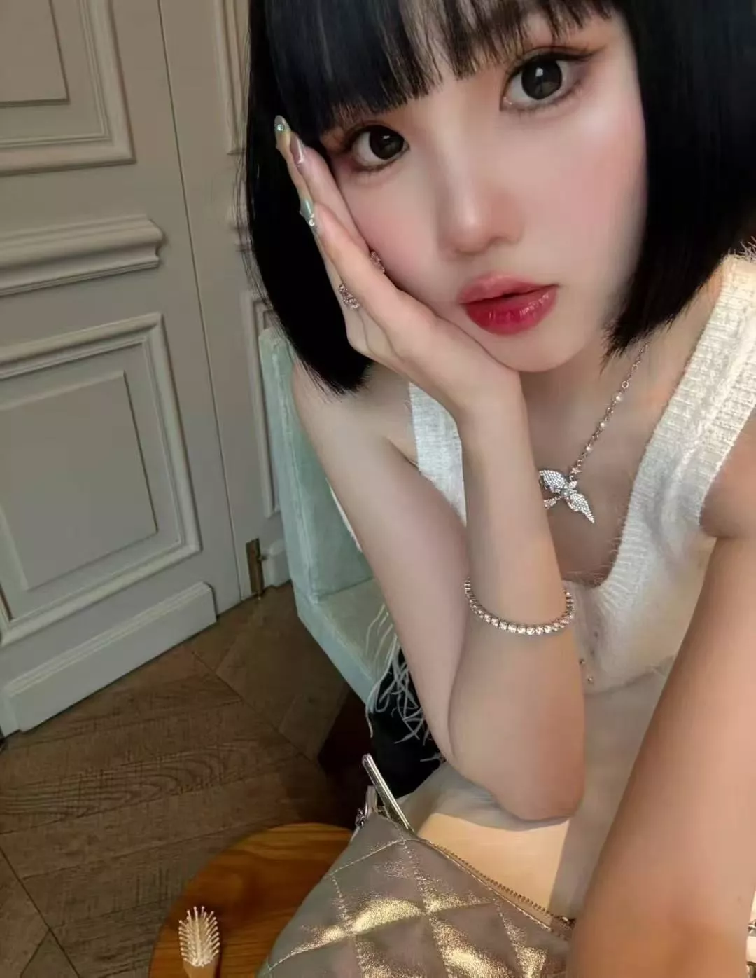 샤넬 진주 장식 더블 C 버드 모티브 목걸이 상세 이미지 20
