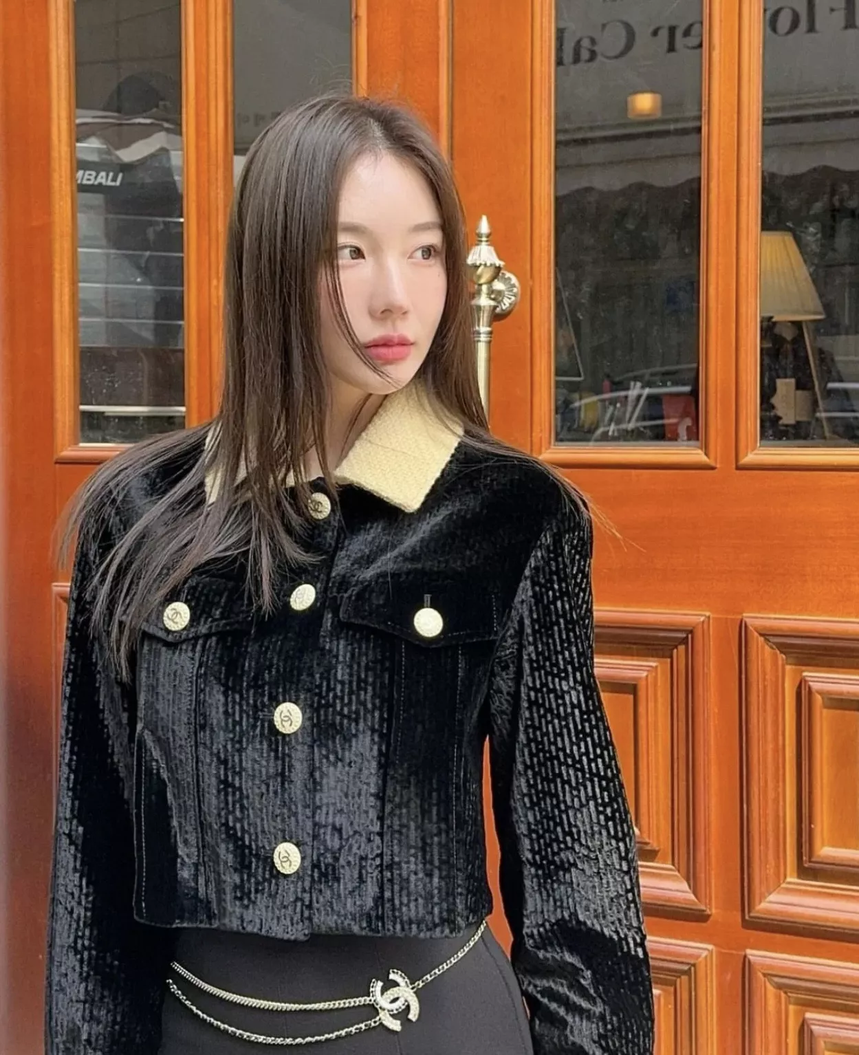 샤넬 퀼팅 램스킨 진주 더블 C 체인벨트 상세 이미지 10
