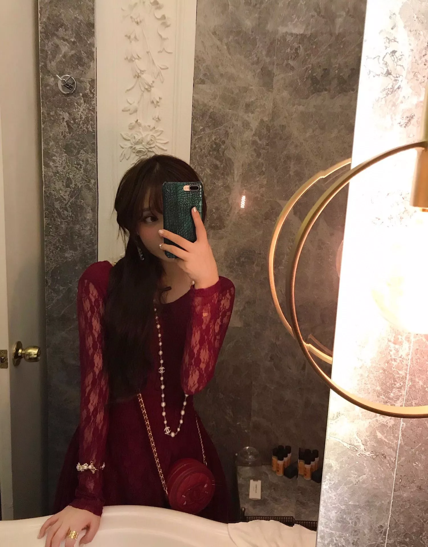 샤넬 진주 더블 C 양면 장식 롱 목걸이 상세 이미지 12