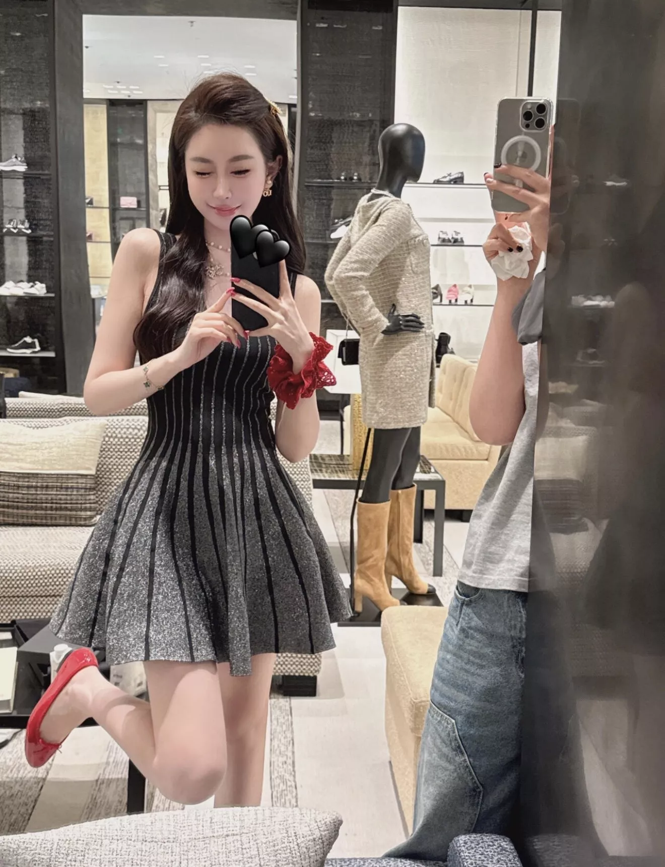 샤넬 리본 펜던트 더블 레이어 롱 체인 목걸이 상세 이미지 10
