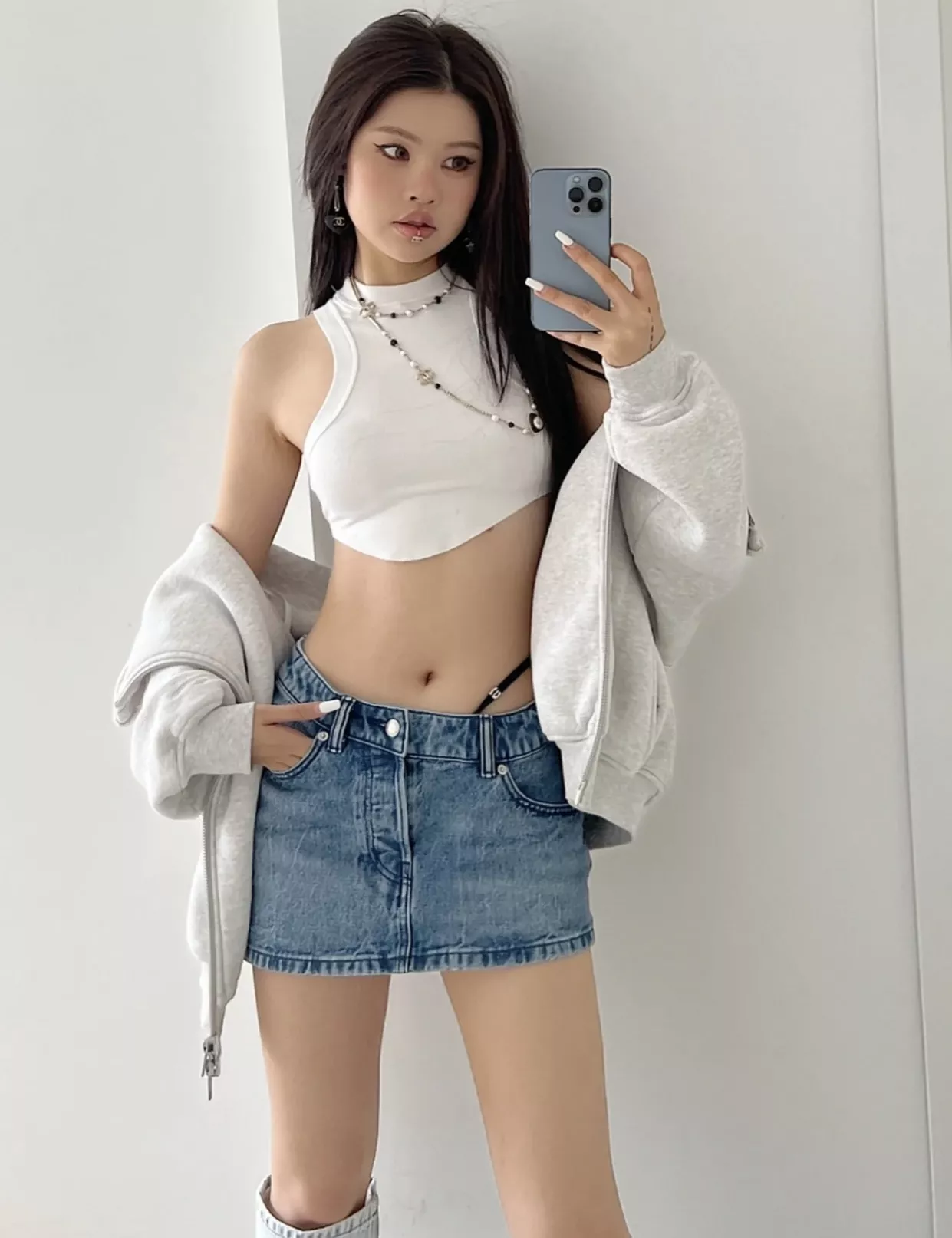 샤넬 하트 펄 더블C 롱 체인 목걸이 상세 이미지 13