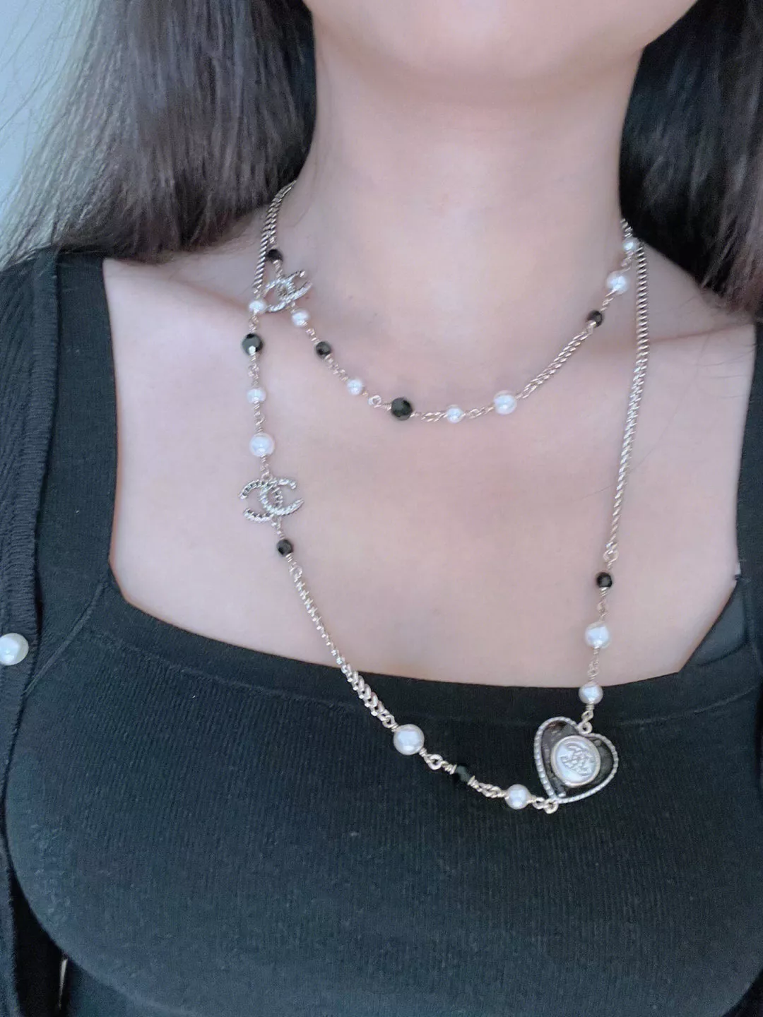 샤넬 하트 펄 더블C 롱 체인 목걸이 상세 이미지 18