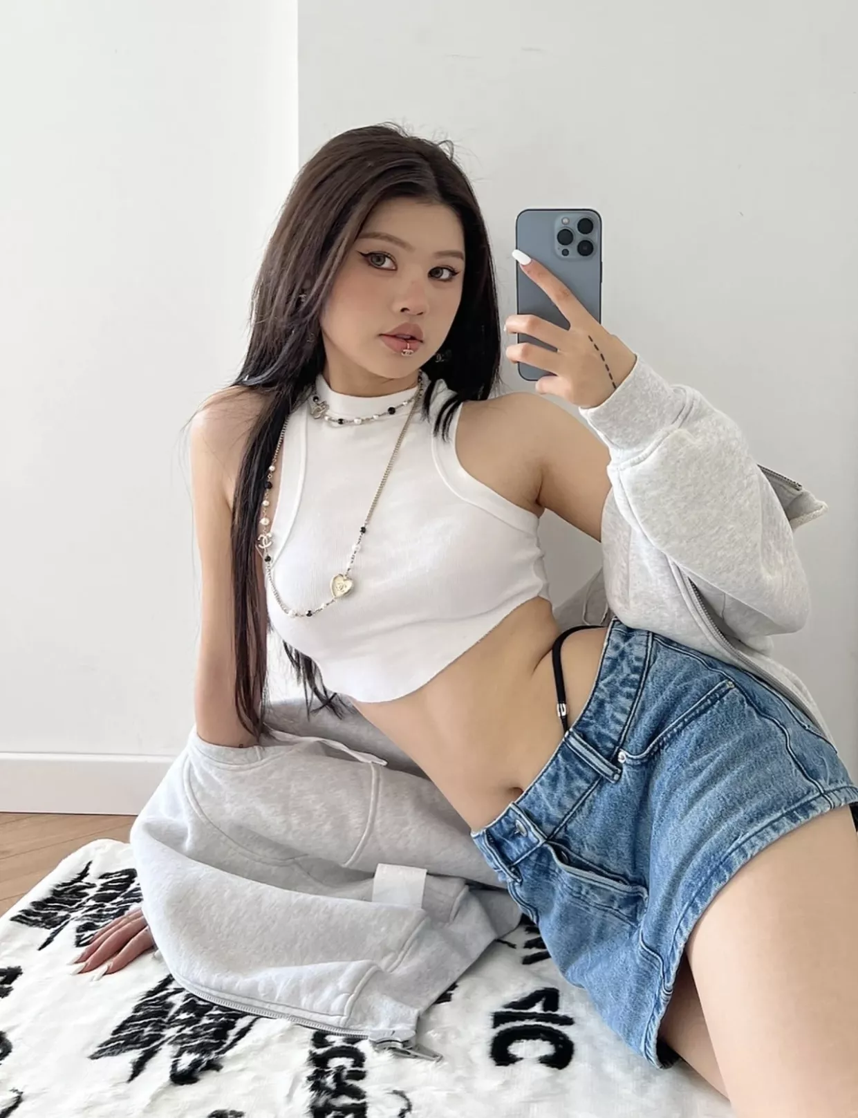 샤넬 하트 펄 더블C 롱 체인 목걸이 상세 이미지 12