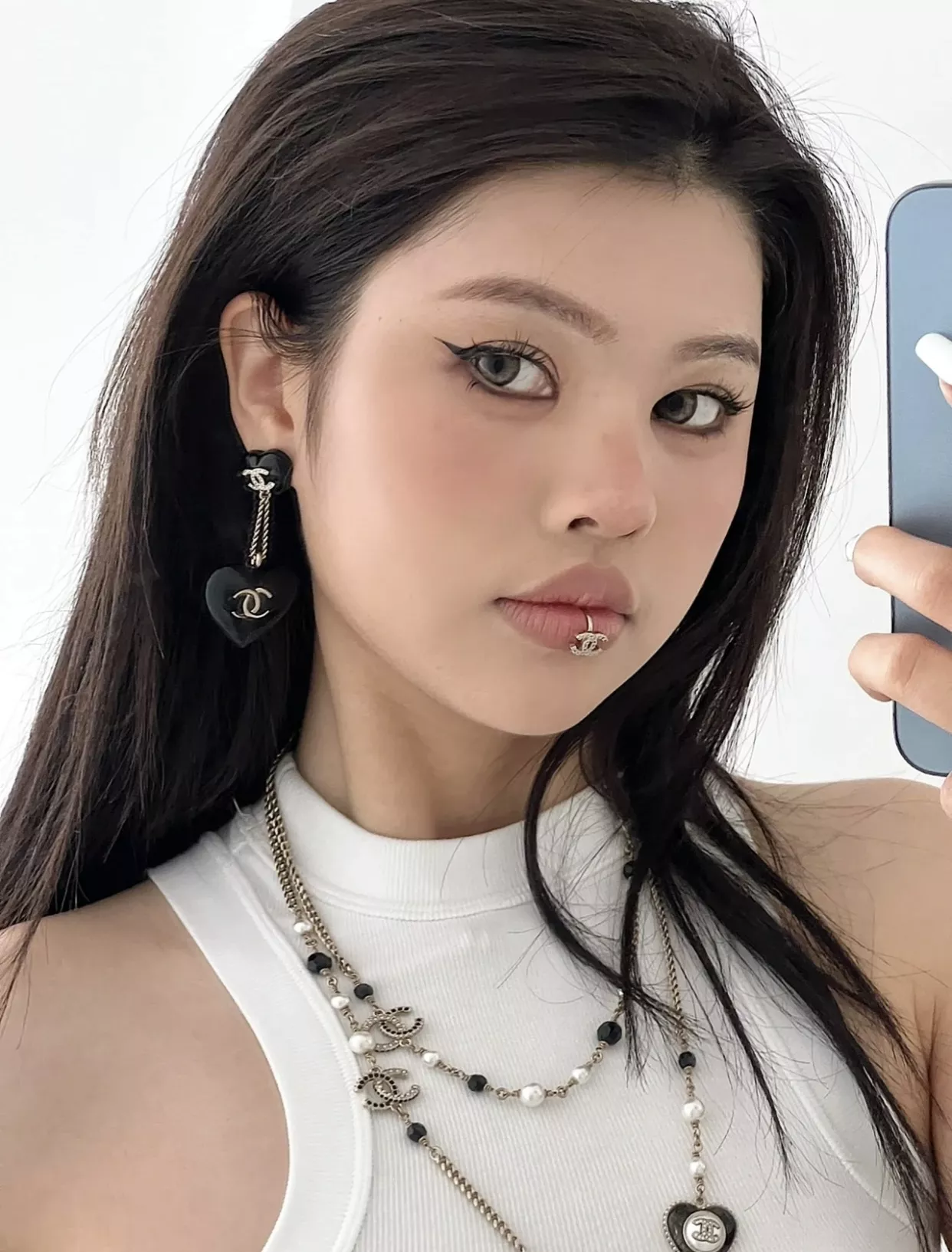 샤넬 하트 펄 더블C 롱 체인 목걸이 상세 이미지 23