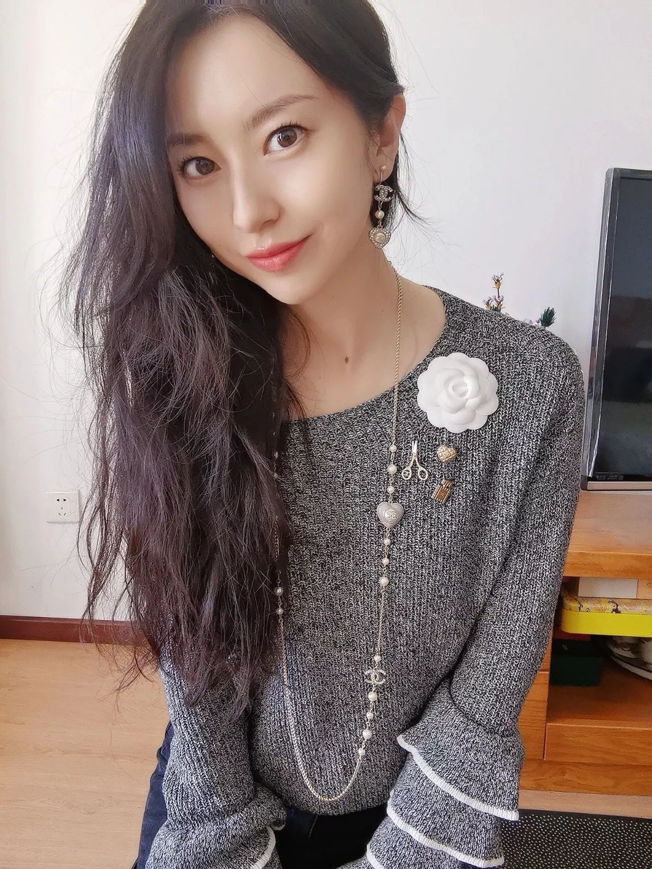 샤넬 하트 펄 더블C 롱 체인 목걸이 상세 이미지 14