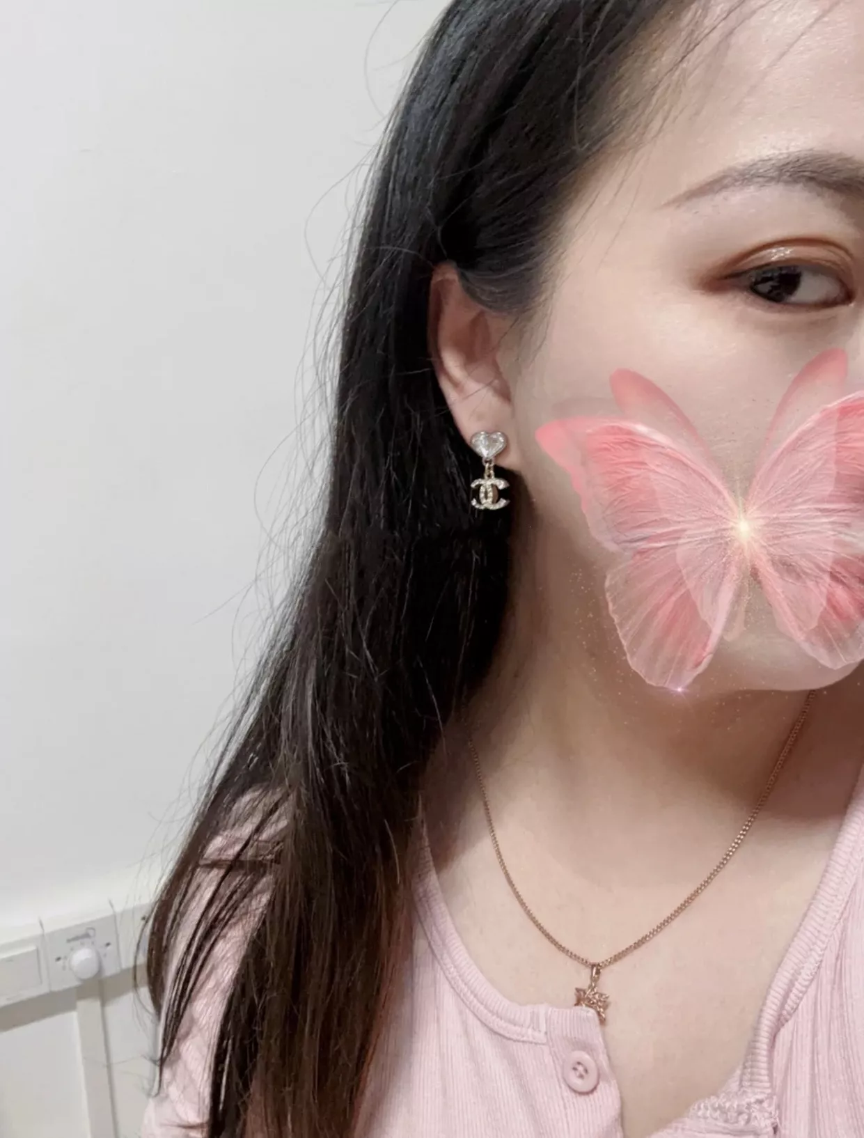 샤넬 하트 더블 C 크리스탈 드롭 귀걸이 상세 이미지 26