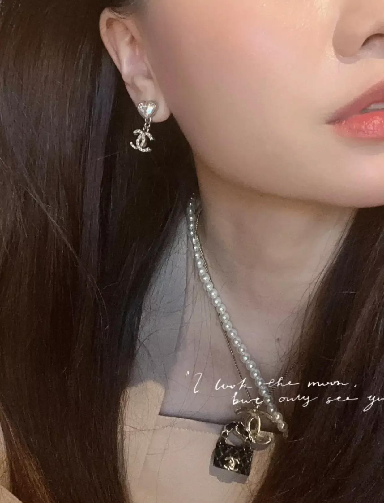 샤넬 하트 더블 C 크리스탈 드롭 귀걸이 상세 이미지 14