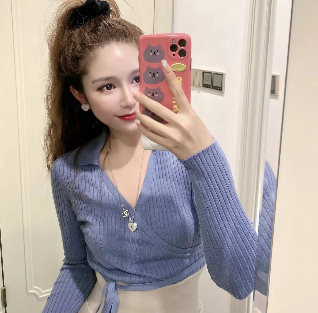 샤넬 하트 펜던트 진주 롱 목걸이 상세 이미지 37