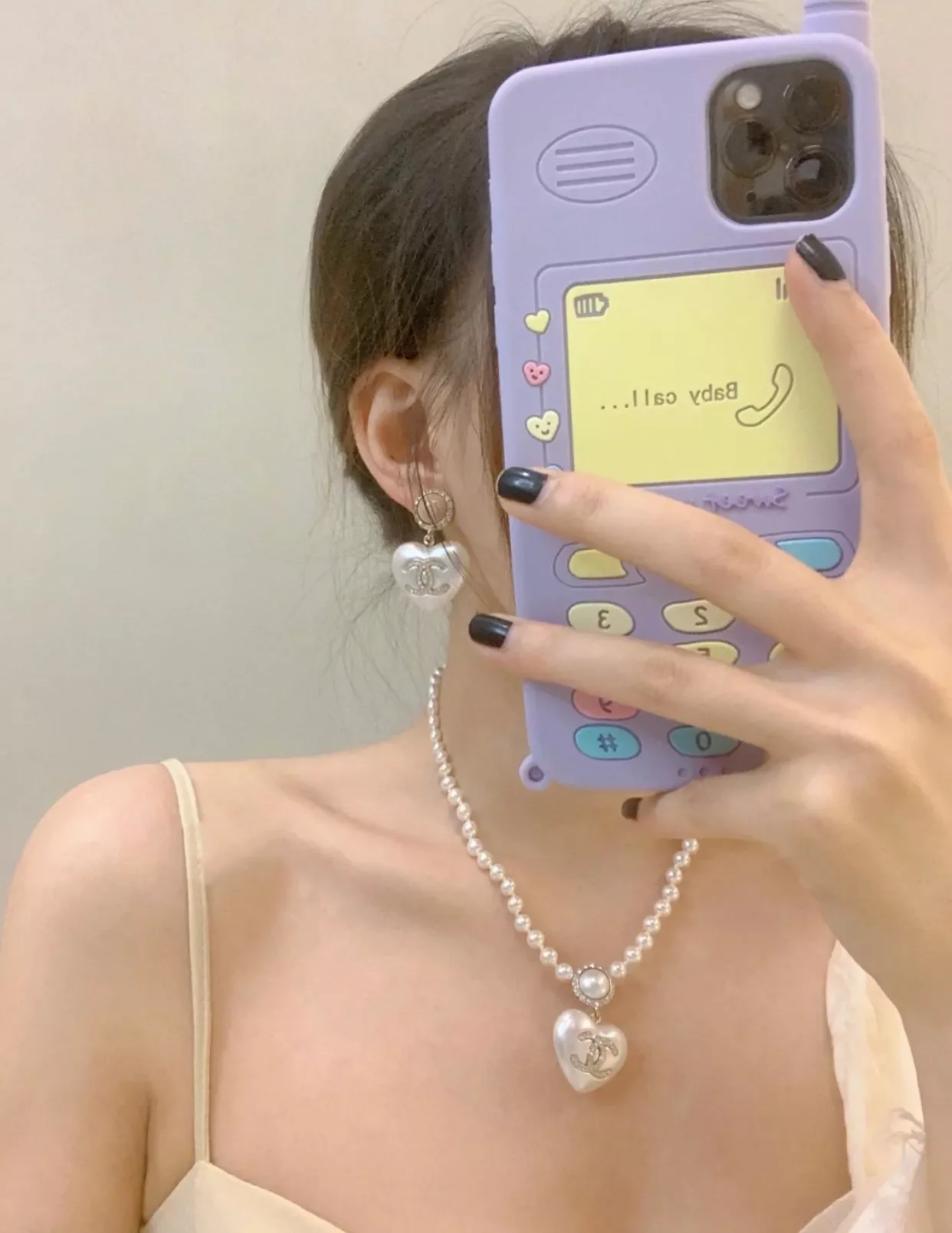 샤넬 진주 하트 펜던트 목걸이 상세 이미지 25