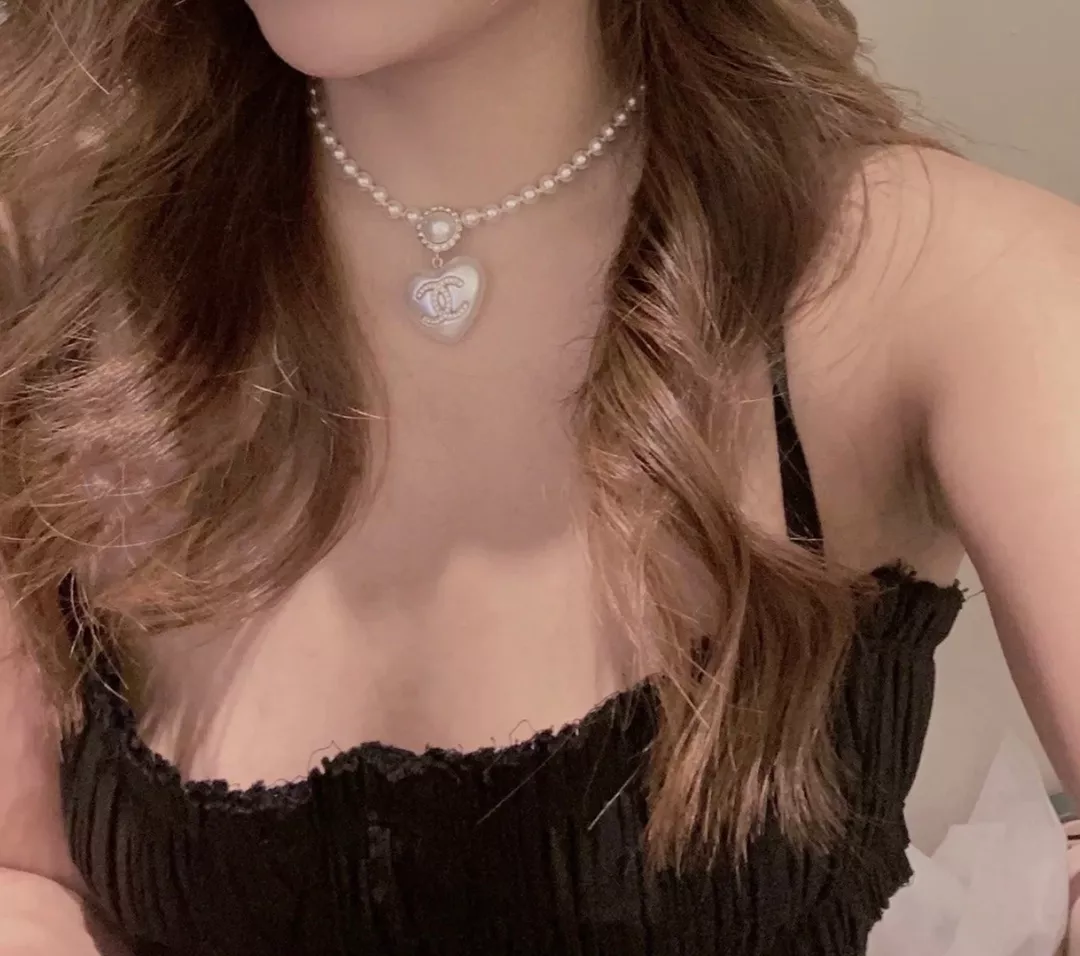 샤넬 진주 하트 펜던트 목걸이 상세 이미지 35