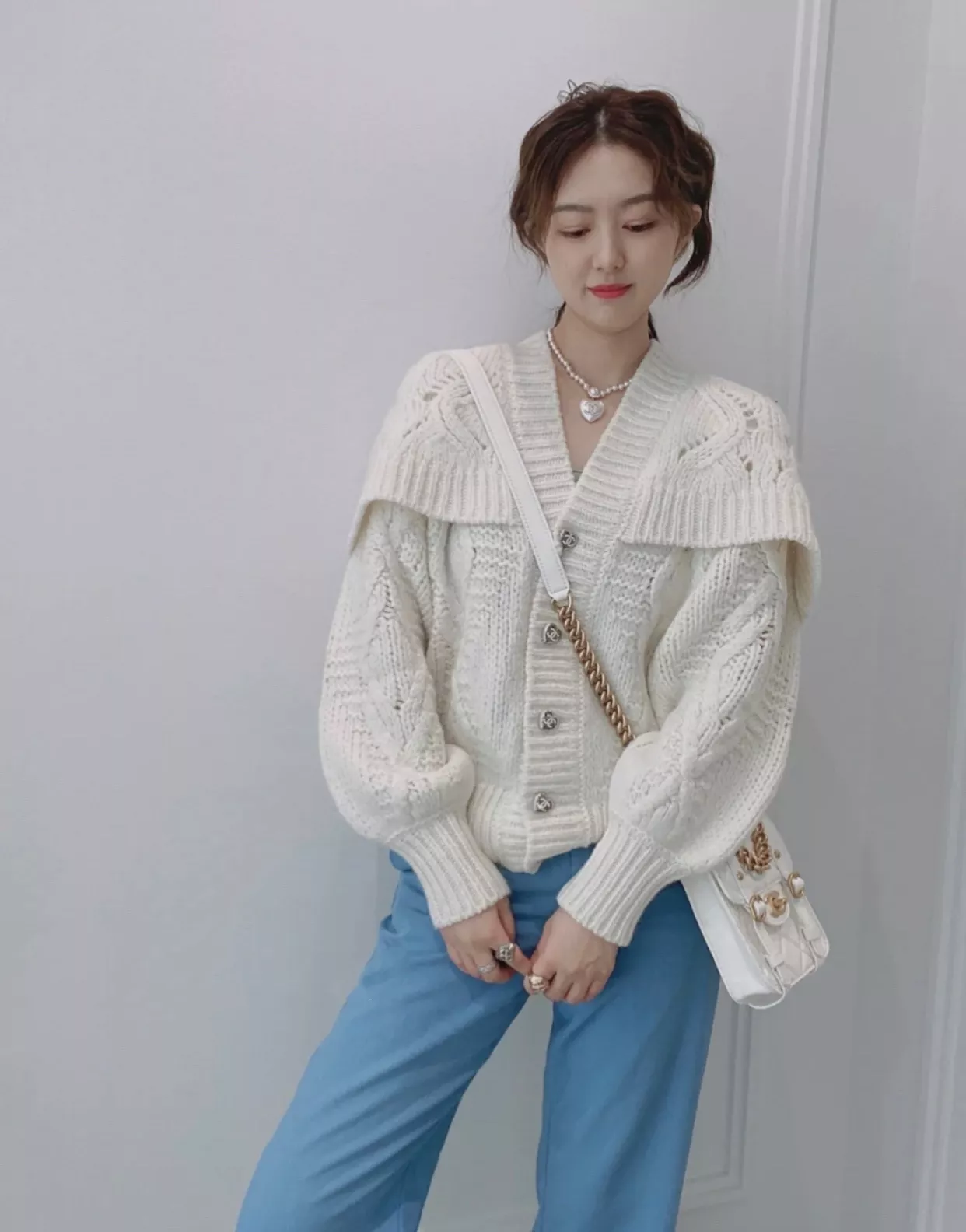 샤넬 진주 하트 펜던트 목걸이 상세 이미지 45