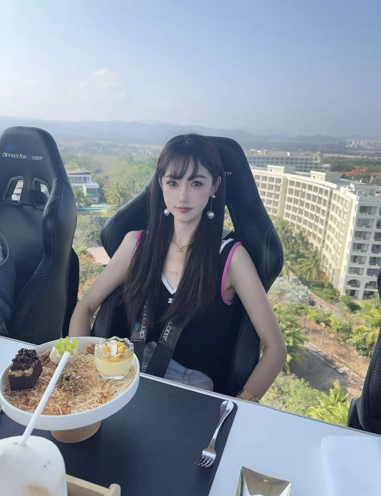 샤넬 더블 레이어 라인스톤 체인 CC 로고 목걸이 상세 이미지 33