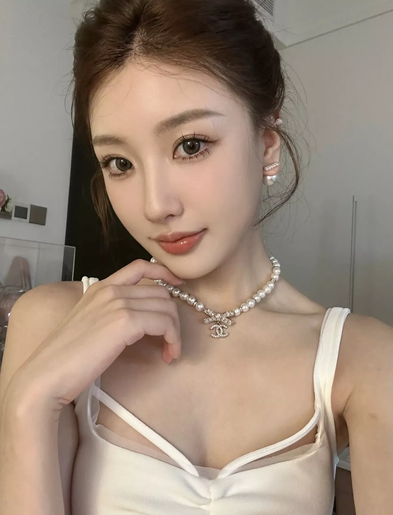 샤넬 진주 리본 펜던트 목걸이 목걸이 상세 이미지 39