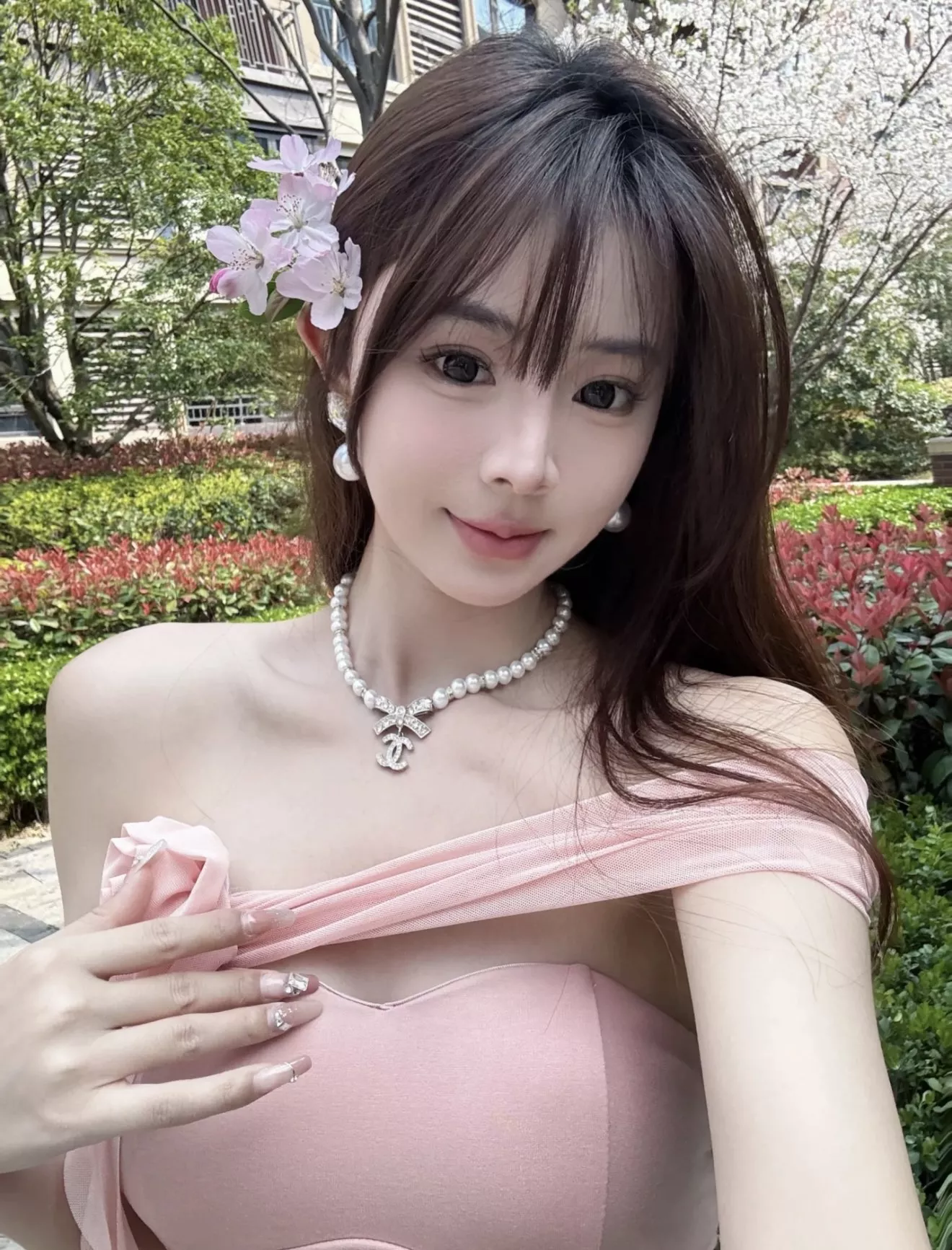 샤넬 진주 리본 펜던트 목걸이 목걸이 상세 이미지 38