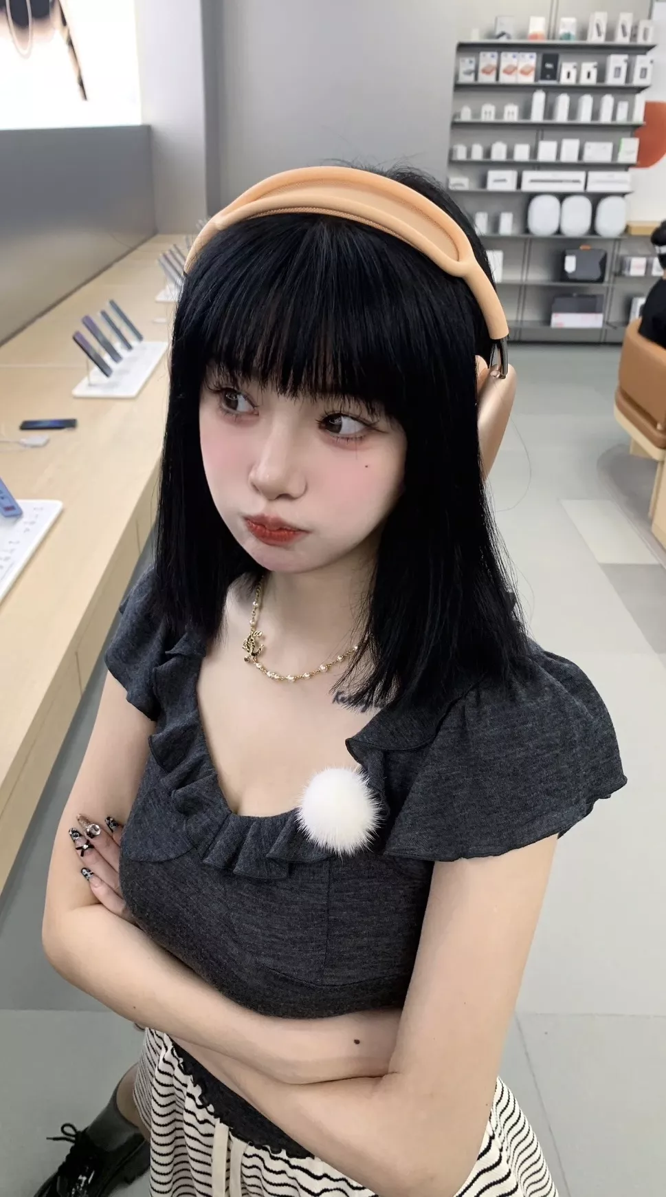 샤넬 진주 장식 가죽 체인 더블C 목걸이 상세 이미지 13