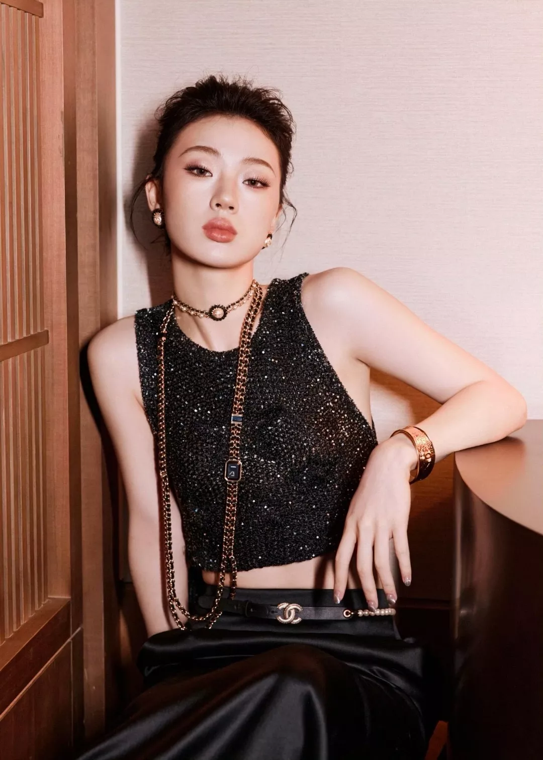 샤넬 진주 더블 체인 CC 로고 플라워 목걸이 상세 이미지 22