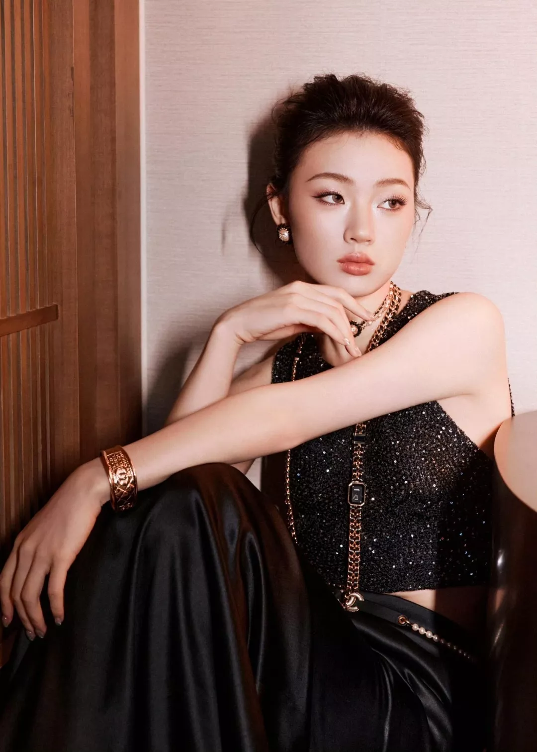 샤넬 진주 더블 체인 CC 로고 플라워 목걸이 상세 이미지 11