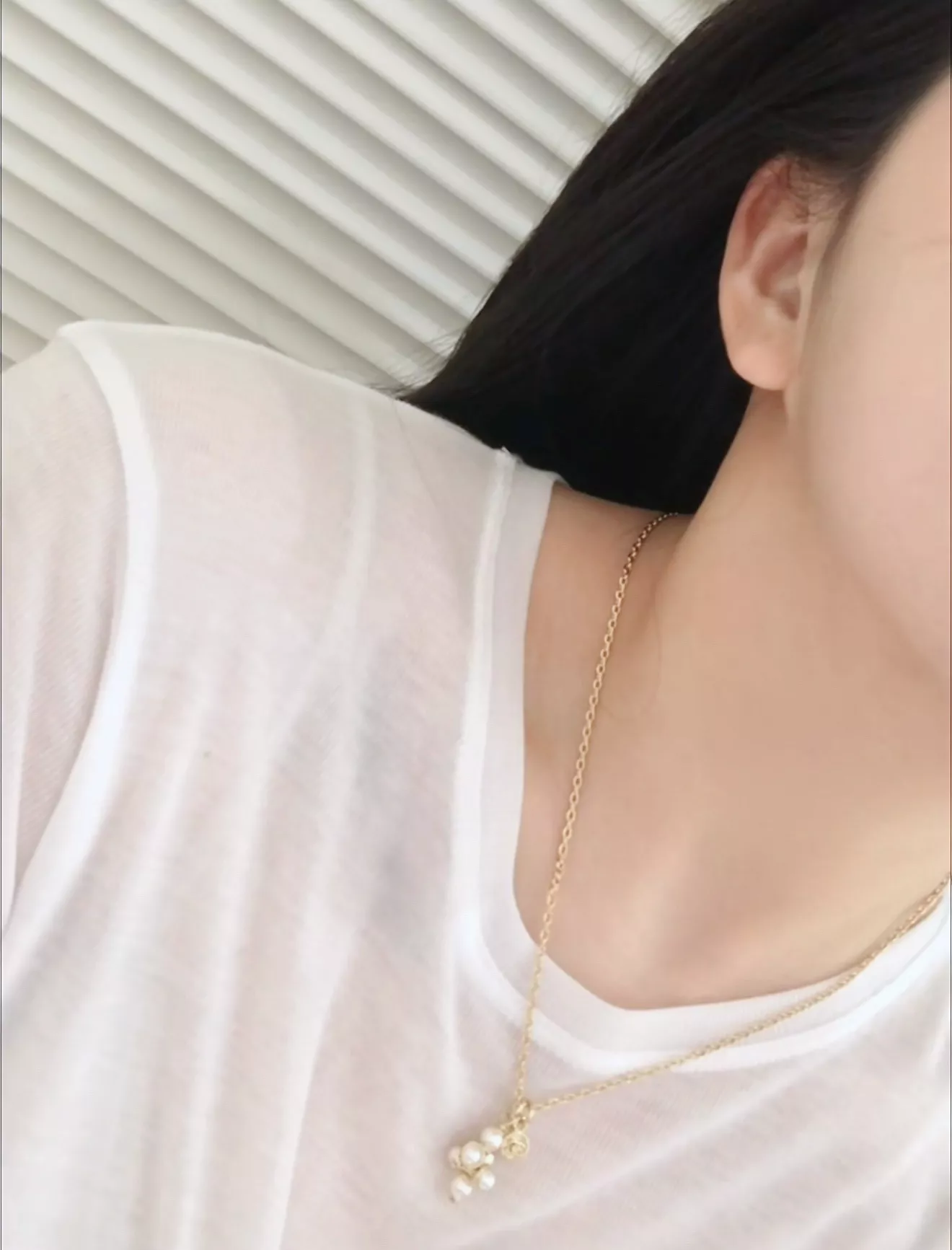 샤넬 빈티지 스택 바벨 비즈 더블 펜던트 목걸이 상세 이미지 15