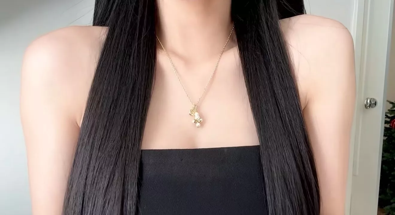 샤넬 빈티지 스택 바벨 비즈 더블 펜던트 목걸이 상세 이미지 11