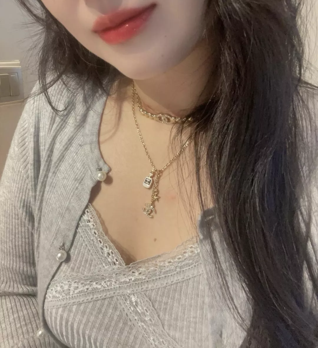 샤넬 해성 모티브 더블 C 향수병 펜던트 목걸이 상세 이미지 10