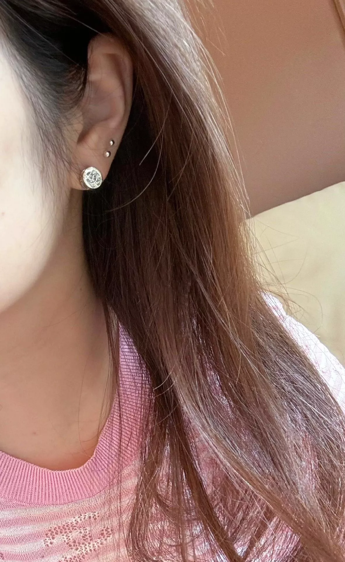 샤넬 더블 C 골드톤 스톤 포인트 이어링 상세 이미지 13