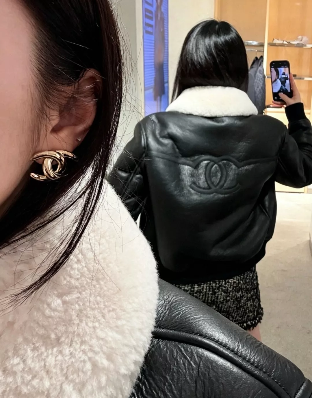 샤넬 더블 C 광면 메탈 이어링 상세 이미지 13