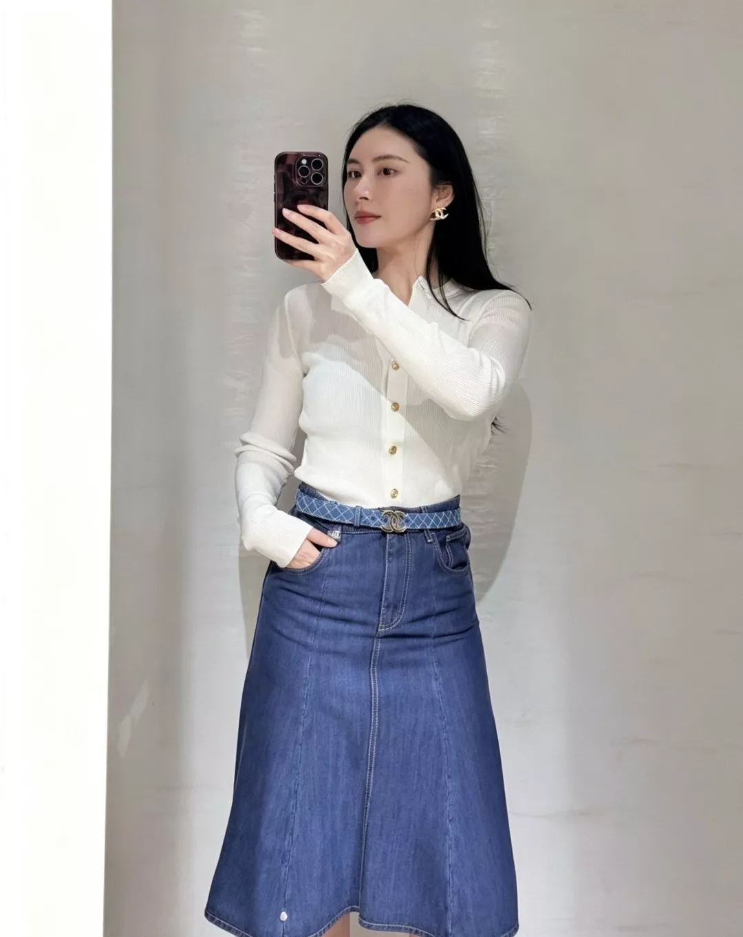 샤넬 더블 C 광면 메탈 이어링 상세 이미지 14