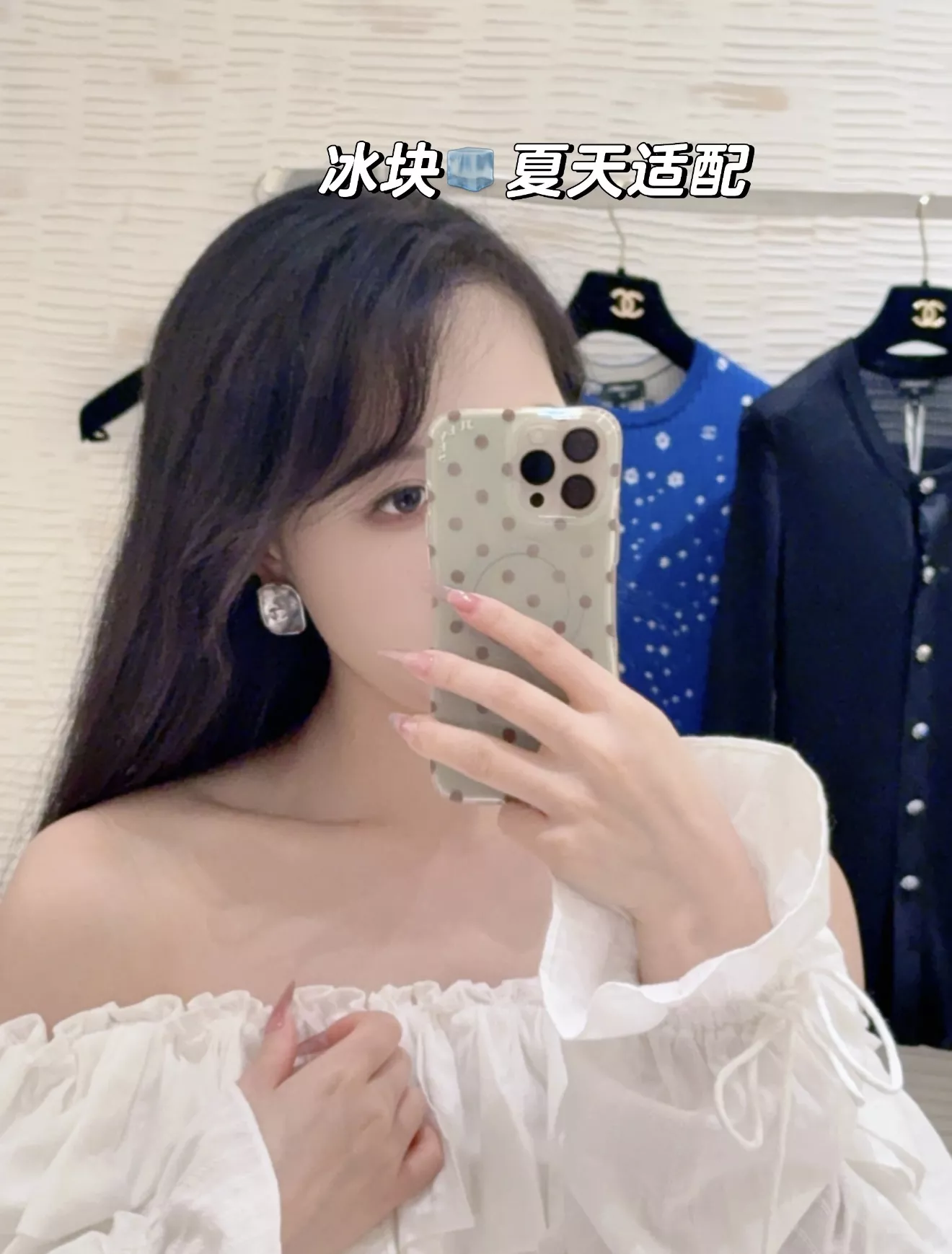 샤넬 실버 톤 더블C 투명 크리스털 사각 귀걸이 상세 이미지 10