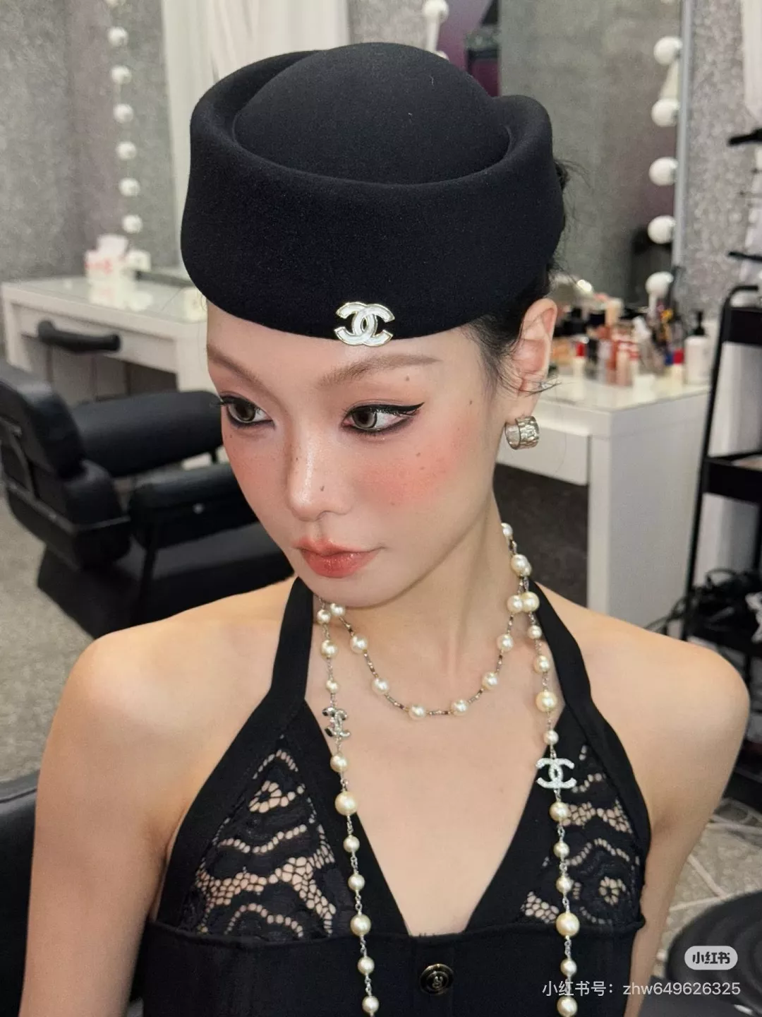 샤넬 진주 더블 C 로고 롱 체인 목걸이 상세 이미지 77