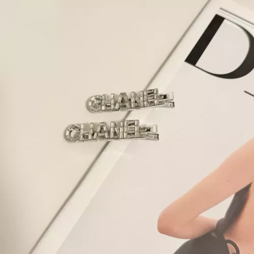 샤넬 빈티지 레터링 메탈 헤어핀 세트
