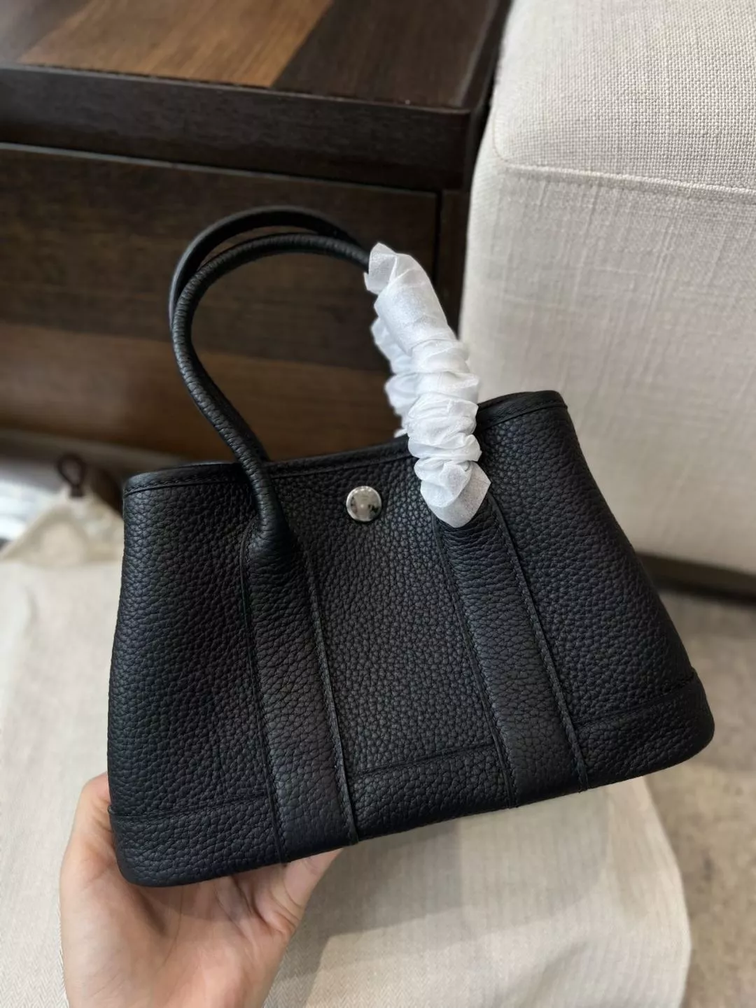 에르메스 네곤다 가죽 배색 미니 가든 토트백 상세 이미지 75