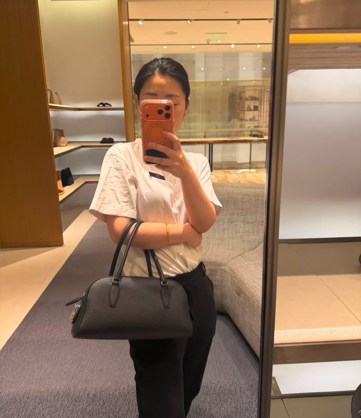 더로우 EW 인디아 롱핸들 미니멀 보울링 토트백 상세 이미지 18