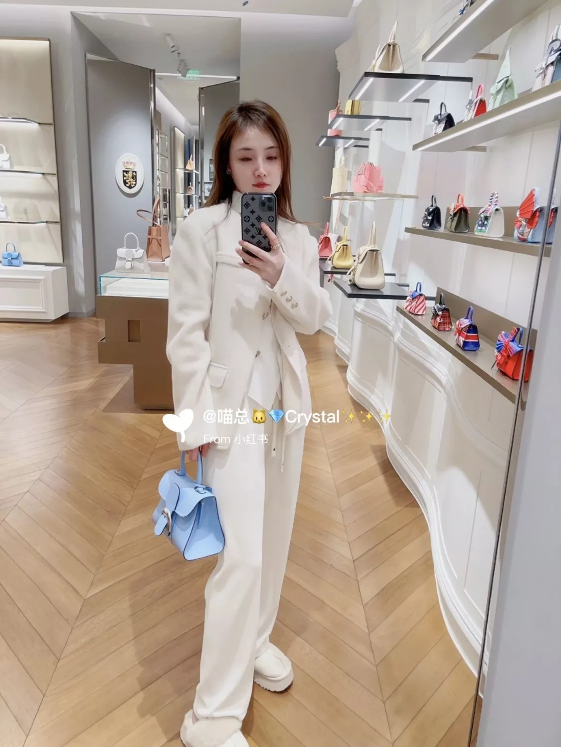 델보 브리앙 박스 가죽 더블 링 토트백 상세 이미지 12