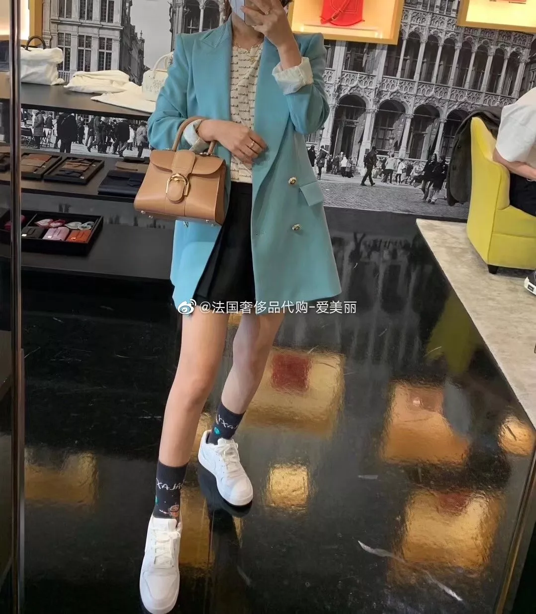 델보 브리앙 박스가죽 더블링 토트백 상세 이미지 24