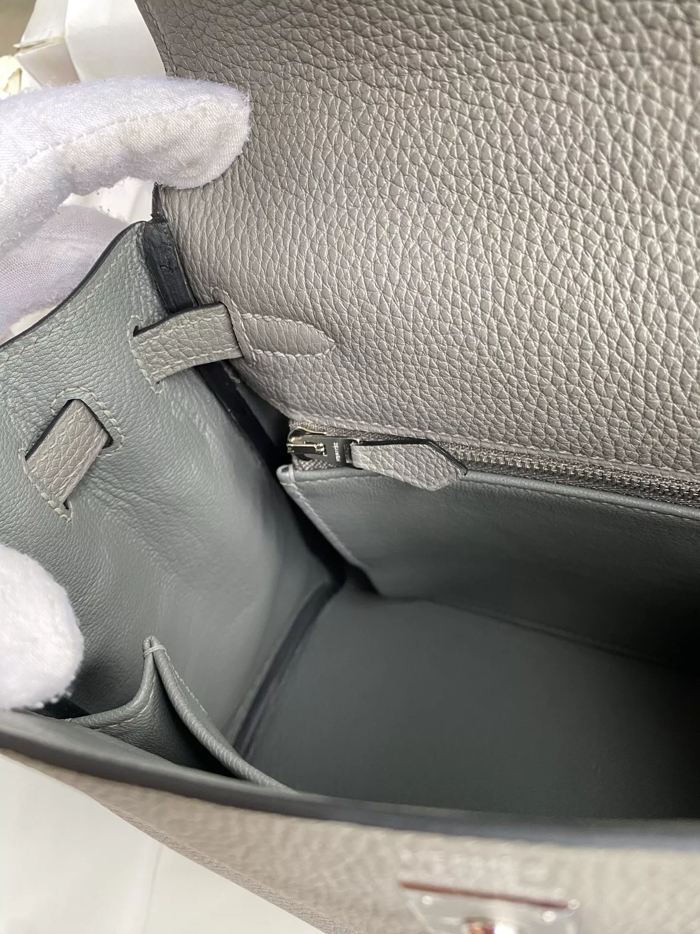 에르메스 켈리 25cm 수입 카프스킨 은장 토트백 상세 이미지 9