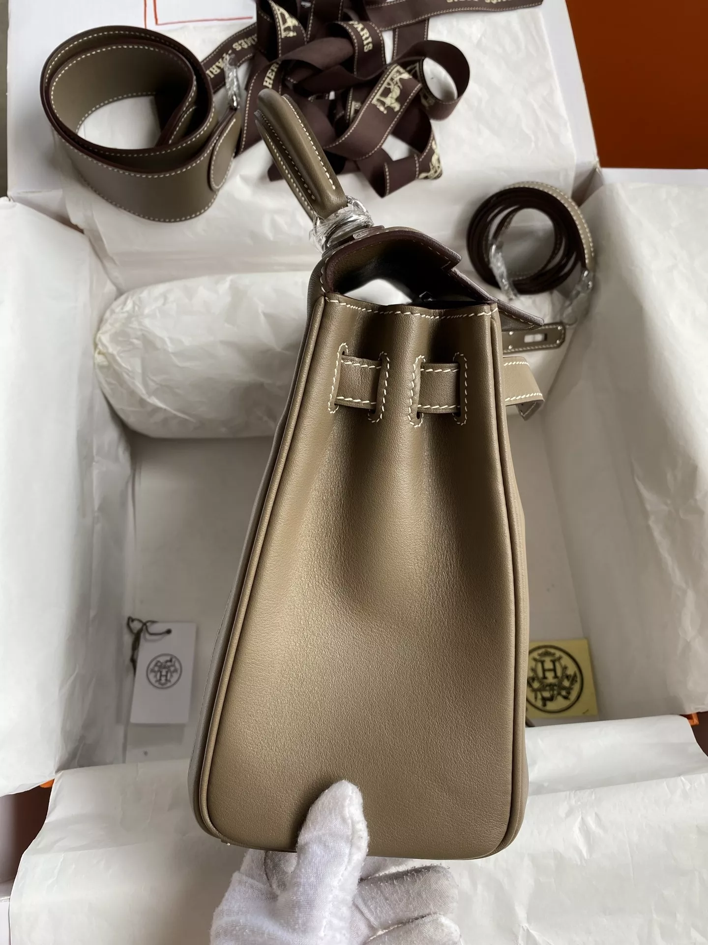 에르메스 켈리 28cm 라키스 스위프트 토트백 상세 이미지 5