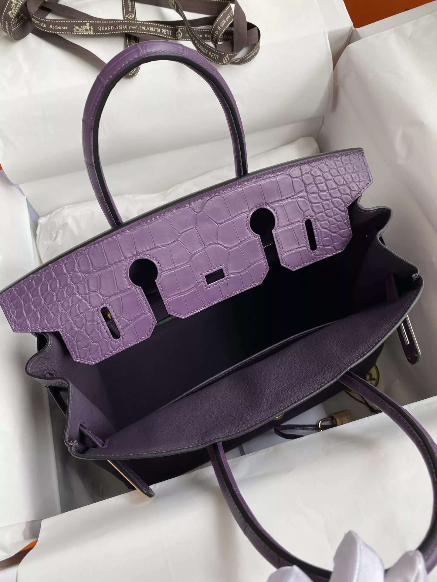 에르메스 터치 악어가죽 배색 30cm 토트백 상세 이미지 8
