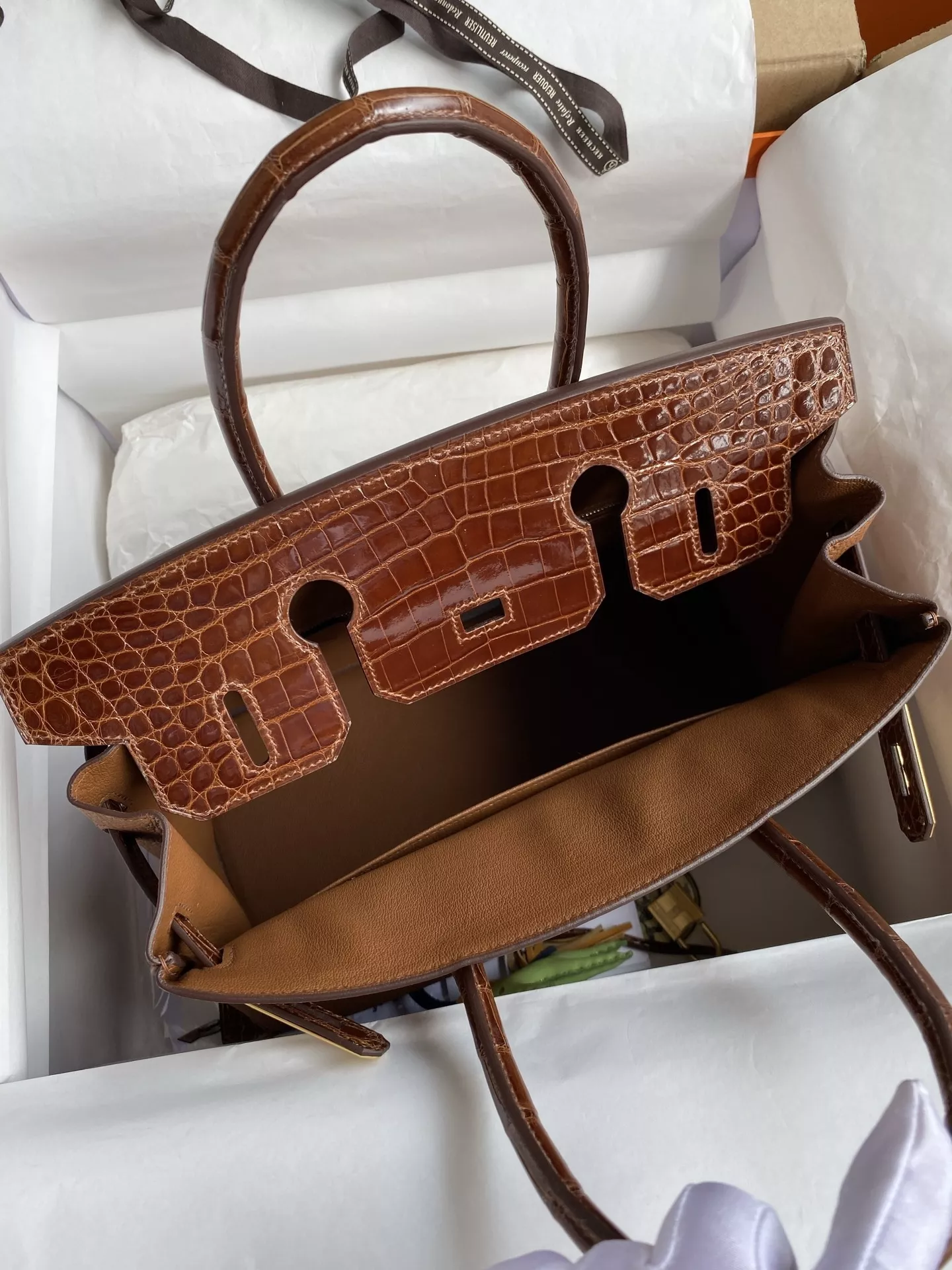 에르메스 터치 니로악어 송아지가죽 30cm 토트백 상세 이미지 5