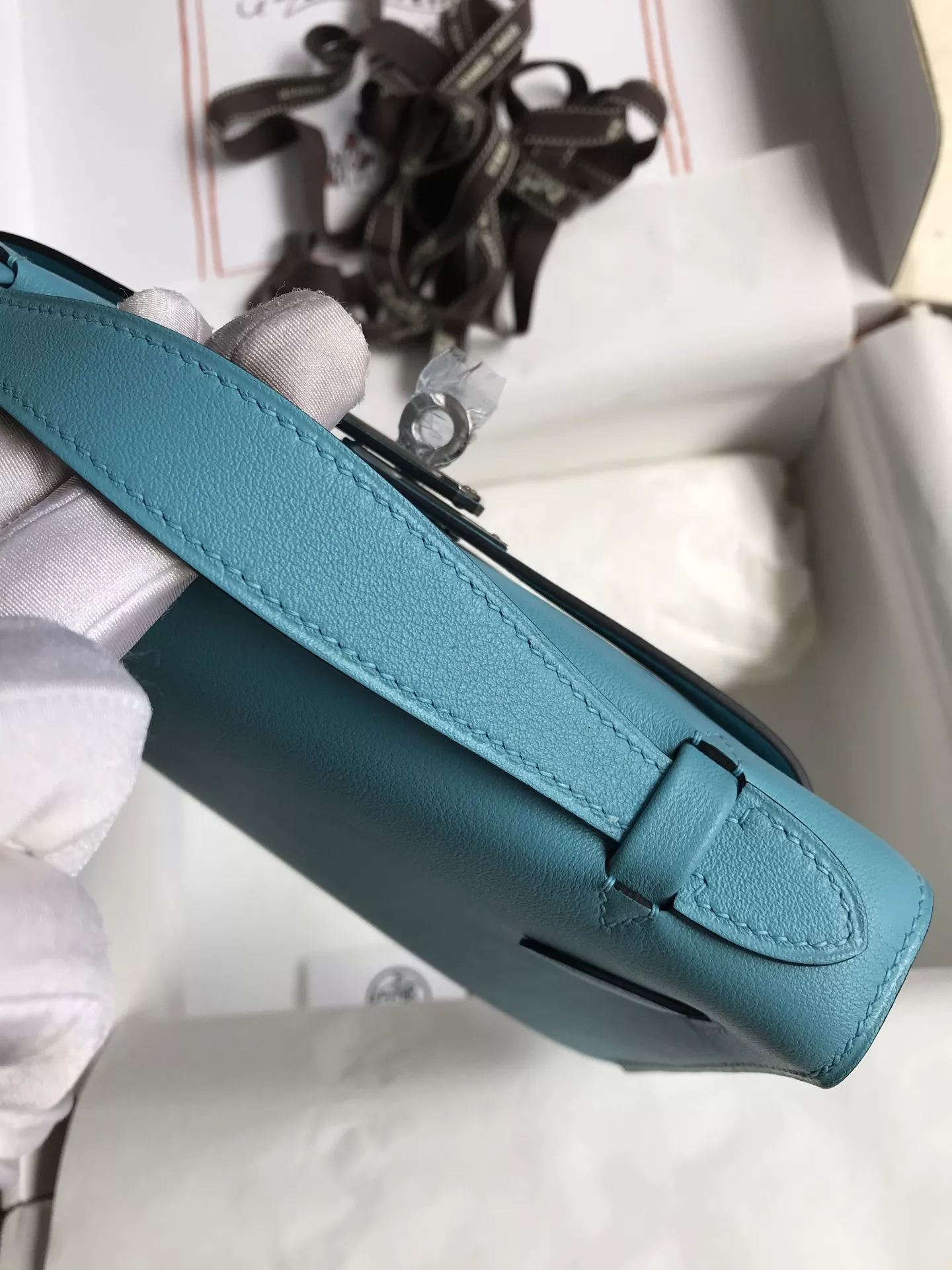 에르메스 미니 켈리 스위프트 가죽 22cm 핸드백 상세 이미지 6