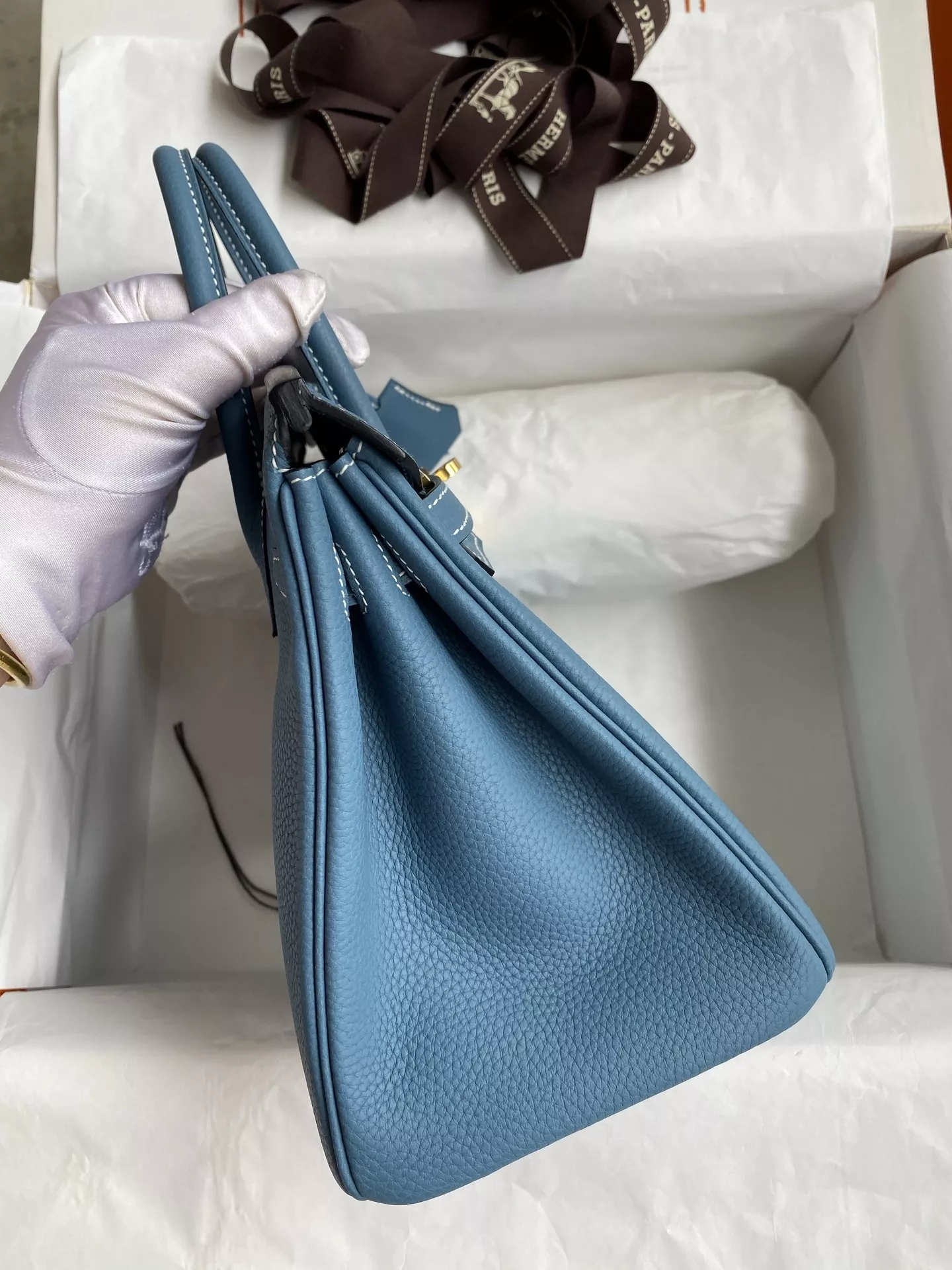 에르메스 버킨 25cm 토고가죽 금장 토트백 상세 이미지 5