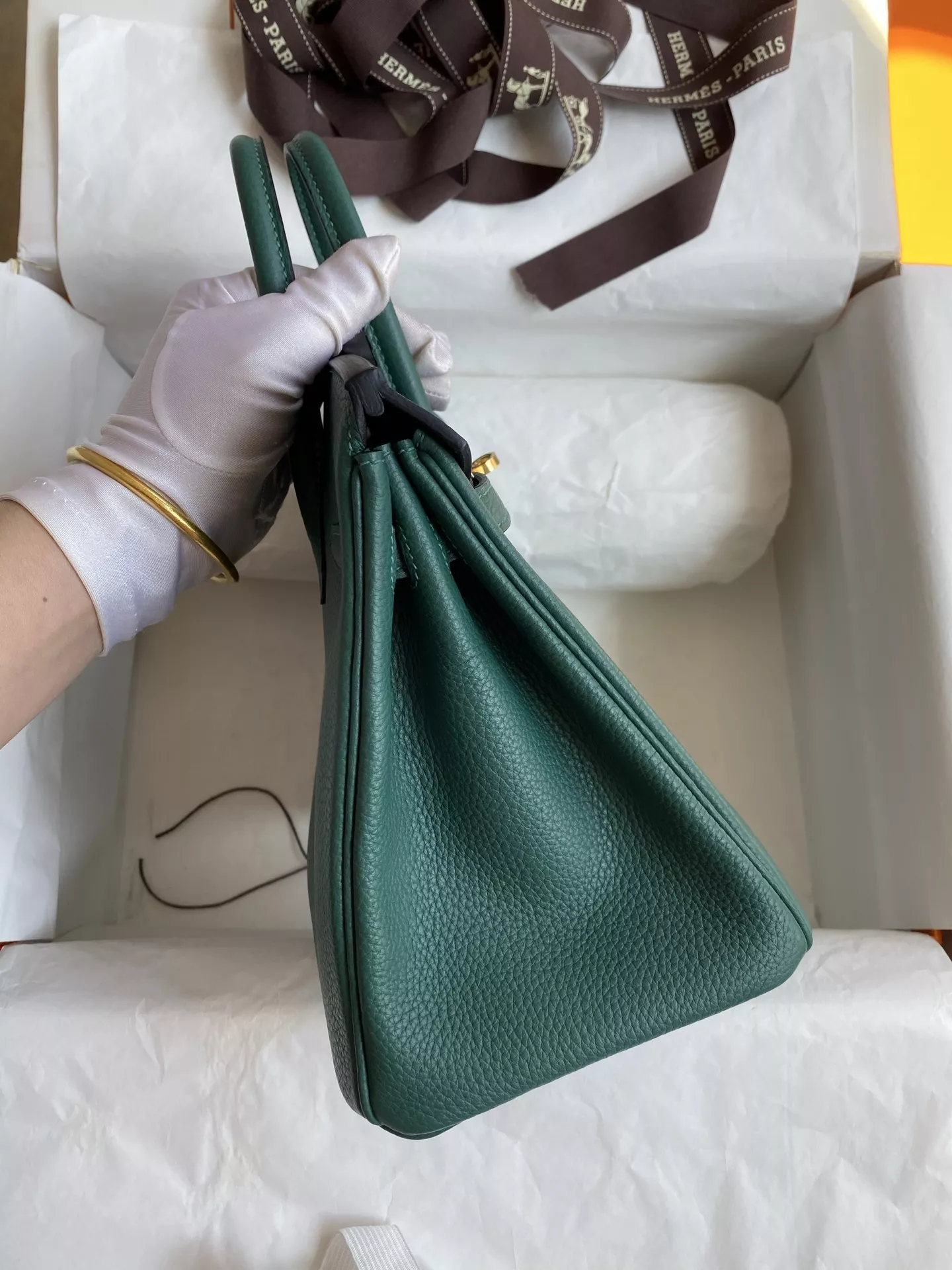 에르메스 토고 가죽 골드 톤 25cm 토트백 상세 이미지 5