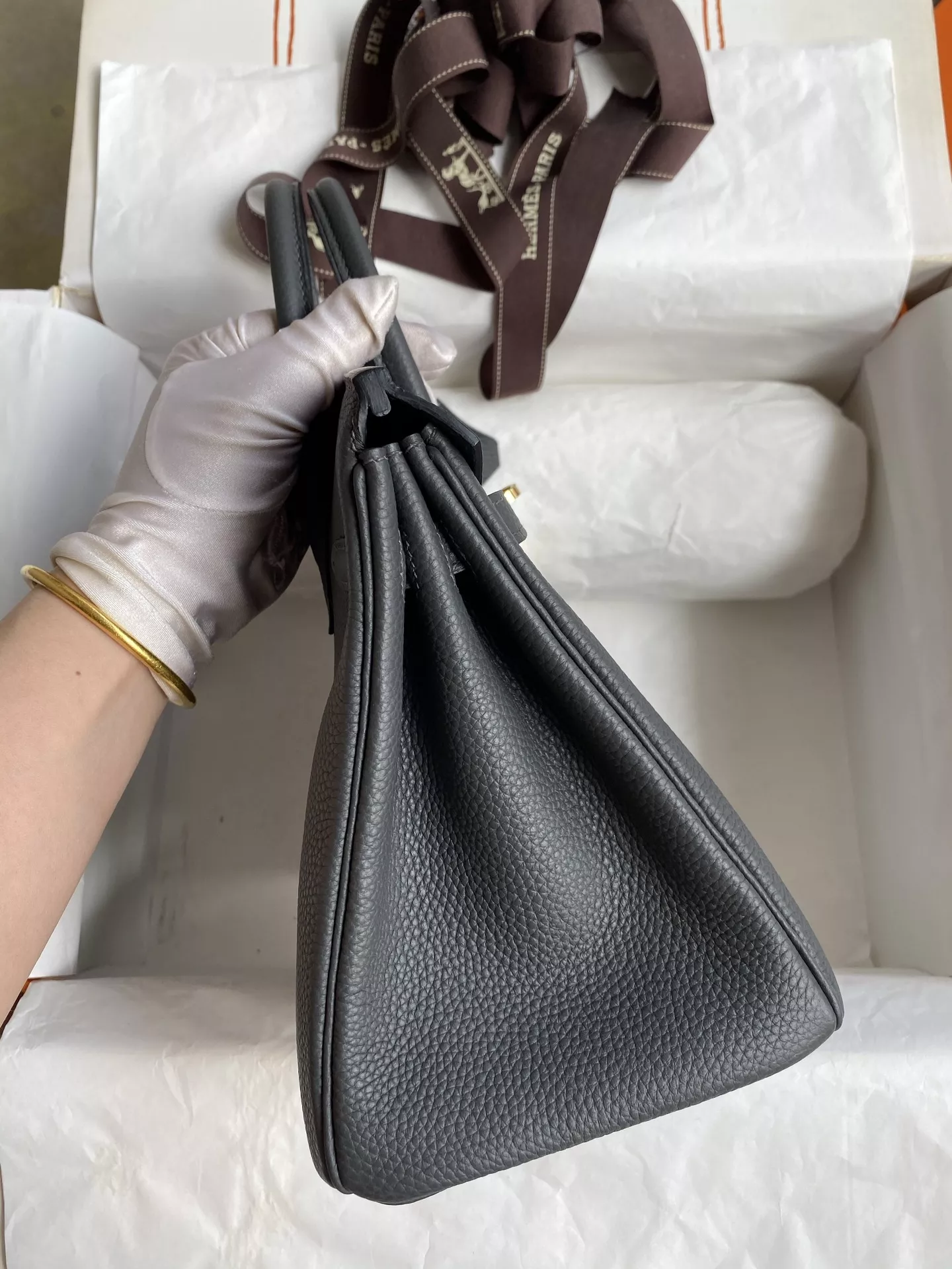 에르메스 토고 가죽 골드 하드웨어 25cm 토트백 상세 이미지 5