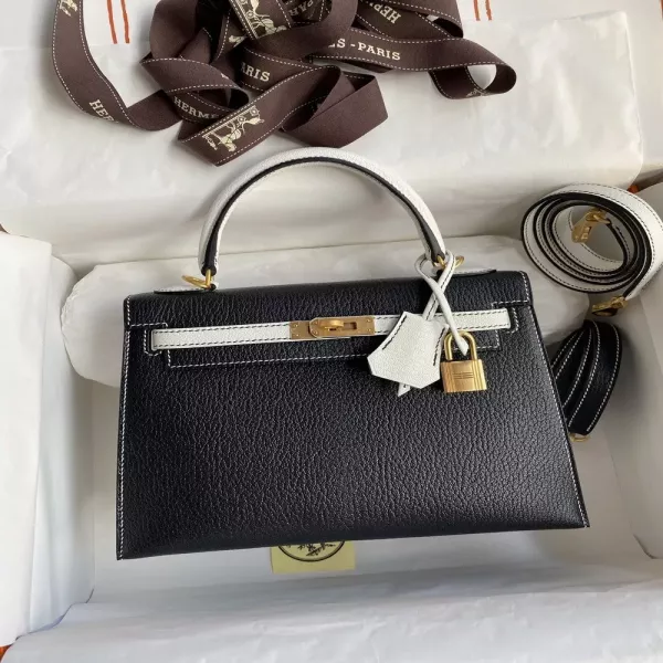 에르메스 켈리 25cm 배색 산양가죽 토트백