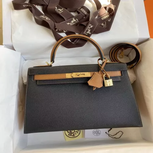 에르메스 켈리 28cm 엡송 가죽 투톤 토트백