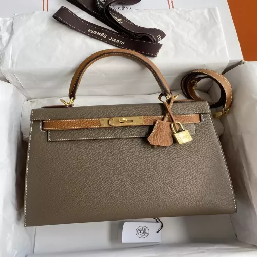에르메스 켈리 28cm 엡송 가죽 투톤 토트백