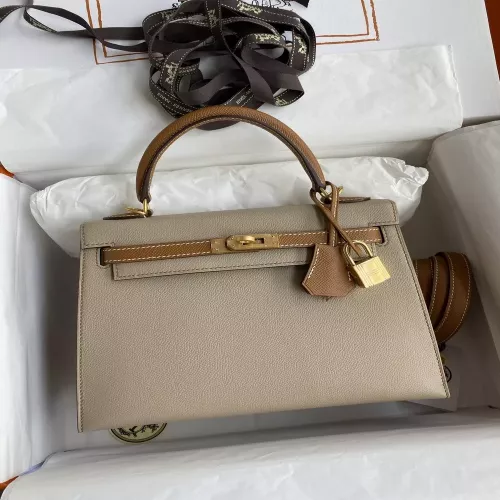에르메스 켈리 25cm 앱송 가죽 투톤 토트백